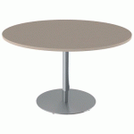 TABLE MENORCA Ø120 T6 - ÉP. 24 MM STRAT ABS CHÊNE H./CHROMÉ - MOBIDECOR