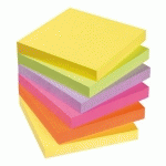 LOT DE 12 - Z-NOTES REPOSITIONNABLES COULEURS VIVES ASSORTIES POST-IT 76 X 76 MM - BLOC DE 100 FEUILLES
