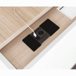 BOÎTIER NOIR PRISE SECTEUR, 1 PORT USB ET 1 PORT RJ45-Ø 80 MM ONYX