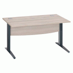 BUREAU DROIT EXCELLENS L 140 CM CHÊNE GRIS PIÈTEMENT 