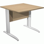 BUREAU DROIT PIEDS L EN MÉTAL FAST - 80 CM - CHÊNE - ALU