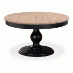 TABLE RONDE EXTENSIBLE EN BOIS MASSIF HÉLOÏSE BOIS NATUREL ET PIED NOIR - NOIR