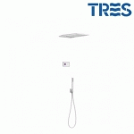 KIT DE DOUCHE THERMOSTATIQUE ÉLECTRONIQUE ET ENCASTRÉ SHOWER TECHNOLOGY BLANC MAT - TRES 09286308BM