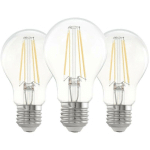 LOT DE 3 AMPOULES E27 A60 FILAMENT CLAIRE 7W 806 LM 2700K