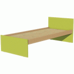 LIT TÊTE ET PIED DROIT SOMMIER AGGLO 90X190 CM IDENTITÉ ARGENT/VERT - MANUTAN COLLECTIVITÉS