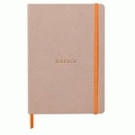 RHODIARAMA CARNET SOUPLE A5 160 PAGES DOT PAPIER IVOIRE 90G FERMETURE ÉLASTIQUE - TOUCHE DE ROSE - LOT DE 2