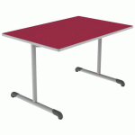 TABLE BANDANA 120X80 T5 DL STRAT POLYURÉTH. CERISE GRIS/9006 - MOBIDECOR