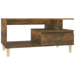 TABLE BASSE CHÊNE FUMÉ 90X49X45 CM BOIS D'INGÉNIERIE