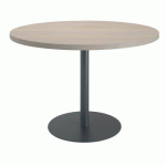TABLE DE RÉUNION RONDE ECLA CHÊNE GRIS Ø 120 CM PIÉTEMENT ANTHRACITE