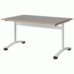 TABLE MALIBU 120X80 T4 DL STRA ALAISÉ BÉTON F186/BLC 9016