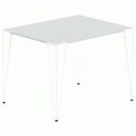 TABLE RÉUNION LORI 100 X 70 CM PLATEAU GRIS CLAIR PIED BLANC - MBA