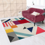 JADOREL - 120X160 - TAPIS SALON NORTA MULTICOLORE 120X160 OEKO TEX® EN POLYPROPYLÈNE DOUX ET SOYEUX - MULTICOLORE