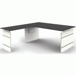 BUREAU RÉGLABLE FORM4 L180XP80CM+EXTENSION L100CMANTHRACITE - KERKMANN