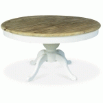 TABLE RONDE EXTENSIBLE EN BOIS MASSIF SIDONIE BLANC - BLANC