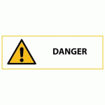 LOT DE 2 - SIGNALÉTIQUE DE DANGER - PICTOGRAMME RISQUE - W001 - ISO 7010 450 X 150 MM PVC 2 MM