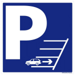 PANNEAU PARKING MARCHE ARRIÈRE. SIGNALISATION STATIONNEMENT MARCHE ARRIÈRE. STICKER PARKING MARCHE ARRIÈRE, PVC, ALU - ALUMINIUM 2 MM - 350 X 350 MM