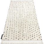 TAPIS BERBER SYLA B752 POINTS CRÈME FRANGES BERBÈRE MAROCAIN SHAGGY BEIGE 160X220 CM