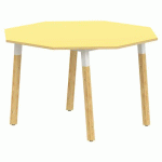TABLE 4 PIEDS MÉTAL/BOIS OCTO Ø120 T2 STRAT ABS JAUNE/ALU