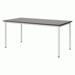 TABLE MALIBU 160X80 T5 4P STR ANTIB BÉT F186/NOIR BLC 9016