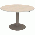 TABLE MANO RÉG. Ø120 STR ALAISÉ ÉRABLE G. BLC PASTEL/NOISETT - MOBIDECOR