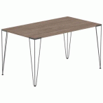 TABLE RÉUNION LORI 140 X 80 CM PLATEAU NOYER PIED NOIR - MBA