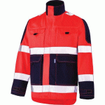 BLOUSON FLUO TECH 9282 - ROUGE FLUO / BLEU FONCÉ - 0 - CEPOVETT SAFETY