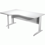BUREAU 90° GAUCHE PIEDS L MÉTAL FAST 160CM BLANC BLANC