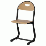 CHAISE MALIBU AST RÉG. T1/T3 ASS/DOS HÊTRE - ACIER NOIR 9005 - MANUTAN EXPERT