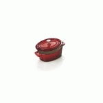 COCOTTE EN FONTE ROUGE ÉMAILLÉE, 125 X 95 X 65 - OVALE