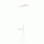 KIT DE DOUCHE THERMOSTATIQUE BLOCK SYSTEM AVEC FERMETURE ET RÉGLAGE DU DÉBIT - TRES 20735202BM BLANC MAT