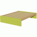 LIT SIMPLE IDENTITÉ SOMMIER AGGLO 140X190 CM ARGENT/VERT - MANUTAN COLLECTIVITÉS