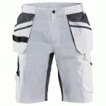SHORT PEINTRE STRETCH BLANC/GRIS FONCÉ TAILLE 46 - BLAKLADER