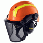 CASQUE DE PROTECTION POUR LES TRAVAUX FORESTIERS - UVEX PHEOS FOREST - KIT COMPLET - ORANGE UVEX