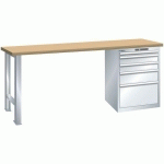 ÉTABLIS GRIS CLAIR 2000X800X850 CAP. 1000KG ET 5 TIR. 75KG - LISTA