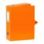 LOT DE 6 - BOÎTE DE CLASSEMENT PLASTIQUE ESSENTIEL RECYCLE VIQUEL DOS 8 CM ORANGE