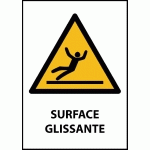 PANNEAU ISO EN 7010 - SURFACE GLISSANTE - W011  - 210 X 148 MM (A5) - VINYLE SOUPLE AUTOCOLLANT - LOT DE 3
