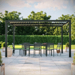 PERGOLA BIOCLIMATIQUE BELAIR LAMES ORIENTABLES EN ALUMINIUM 3X4M - ANTHRACITE AVRIL PARIS