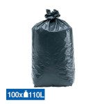 SACS POUBELLE DÉCHETS LOURDS TRADITION QUALITÉ SUPER ÉPAISSE GRIS 110 L, LOT DE 100