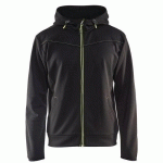 SWEAT ZIPPÉ À CAPUCHE NOIR/JAUNE FLUORESCENT TAILLE XL - BLAKLADER