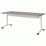 TABLE MALIBU 180X80 T5 DL STRA ABS BÉTON F186/BLC 9016