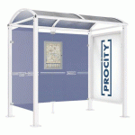 ABRI BUS VOÛTE 2.50 M VITRINE 1 BARDAGE LATÉRAL BLANC 9010 - PROCITY