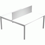 BUREAU BENCH FAST 4 PIEDS PANNEAU ÉCRAN 180X164CM - BLANC