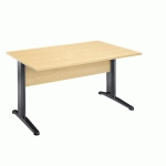 BUREAU DROIT ALTYS L 120 X P 80 CM CM PLATEAU HÊTRE PIÉTEMENT L MÉTAL ANTHRACITE