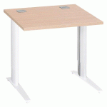 BUREAU DROIT L 80 CM CHÊNE CLAIR RÉGLABLE EN HAUTEUR PIÈTEMENT MÉTAL EXCELLENS BLANC