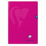 CAHIER PIQUÉ MIMESYS A4 48 PAGES GRANDS CARREAUX COUVERTURE POLYPROPYLÈNE - ROSE - LOT DE 20