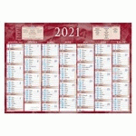 CALENDRIER SEMESTRIEL MURAL 2027 - 38,5 X 54 CM - ROUGE