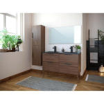 COLONNE DE SALLE DE BAIN BOBOCHIC XS - COLONNE DE SALLE DE BAIN 150 CM NABIRE NOYER - NOYER