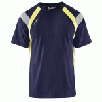 T-SHIRT MARINE/JAUNE FLUORESCENT TAILLE M - 333210308833M - MANUTAN COLLECTIVITÉS