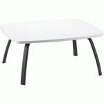 TABLE BASSE 80X60 CM PIET.NOIR PLATEAU BLANC - SOKOA