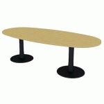 TABLE DE RÉUNION PLATEAU OVALE L.240 HÊTRE 2 PIEDS - QUADRIFOGLIO